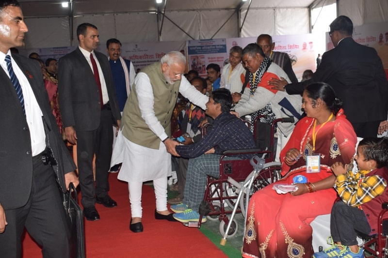 Hon'ble Prime Minister Shri Narendra Modi distributed Aids and Assistive Devices to Divyangjan under ADIP Scheme in 'Samajik Adhikarita Shivir' conducted in Prayagraj