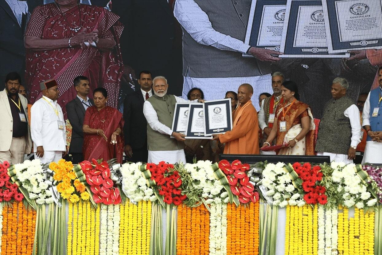 03 Guinness Book World records created during the mega distribution camp conducted under ADIP-RVY Schemes the certificates were presented to Hon'ble PM  in Prayagraj on 29.02.2020